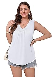 OFEEFAN Womens Summer Tops Sleeveless Shirts White