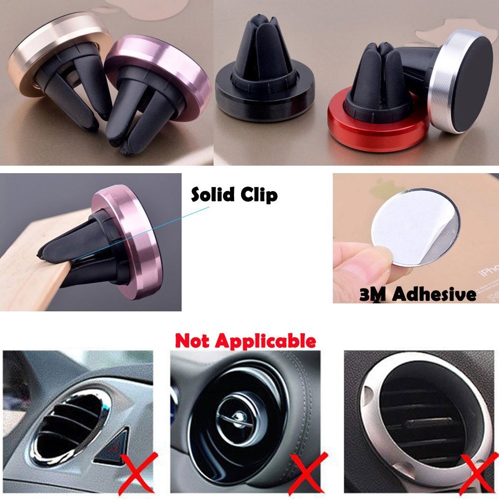 Phone Holder for Car Air Vent Mount Universal Mini Magnetic Stand (Golden)
