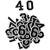 Harsgs 40PCS Iron on Numbers Patches, Embroidered Patches Numbers 0-9 Applique for Clothes, Dress, Hat, Jeans, DIY Accessories, Black