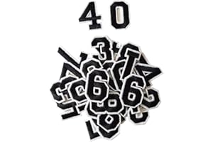 Harsgs 40PCS Iron on Numbers Patches, Embroidered Patches Numbers 0-9 Applique for Clothes, Dress, Hat, Jeans, DIY Accessories, Black