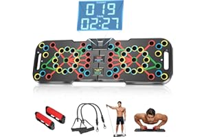 TASZOOS Push Up Board, with Automatic Count & Timer, 41 Push Up Bar, Updated Foam Handles, Portable Home Workout Equipment, Push Up Strength Training Equipment