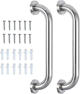 Neoteck 2 x Barra de Agarre para Baño Asa de Seguridad 12 Pulgadas / 30cm Acero Inoxidable Antideslizante Ducha Agarre de Pared Manija Manija Toallero