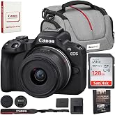 Canon EOS R50 Mirrorless Camera with RF-S 18-45mm F4.5-6.3 is STM Lens (5811C012) Bundle with Sandisk 128GB Memory Card + Deco Essentials Camera Bag + Photography Pro Ebook