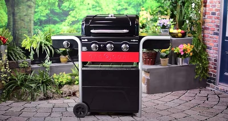 Char-Broil Barbecue Ibrido Gas2Coal 330 per Gas e Carbone, 3 Bruciatori