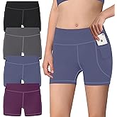 Girls Gymnastics Dance Shorts with Pockets - Kids Activewear Shorts for Volleyball Bike Cheer Ballet Pack of 3