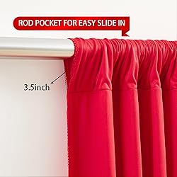Red Backdrop Curtains 2 Panels-Wrinkle-Free
