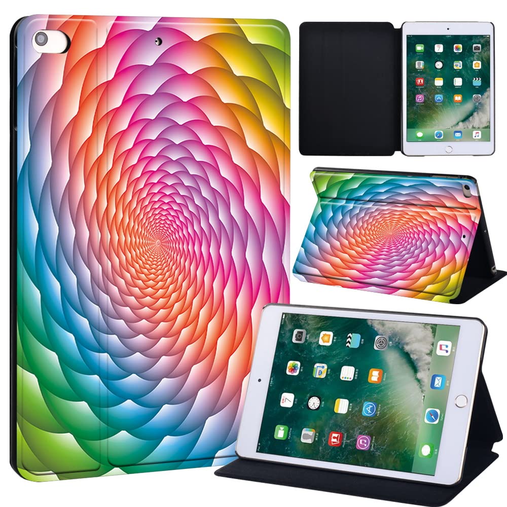 3D Printed FINDING CASE Fit Apple iPad Mini 4/5 Tablet - Printed PU Flip Leather Smart Lightweight Shell Stand Cover Case for iPad Mini 4 Mini 5 (3D art-rainbow)