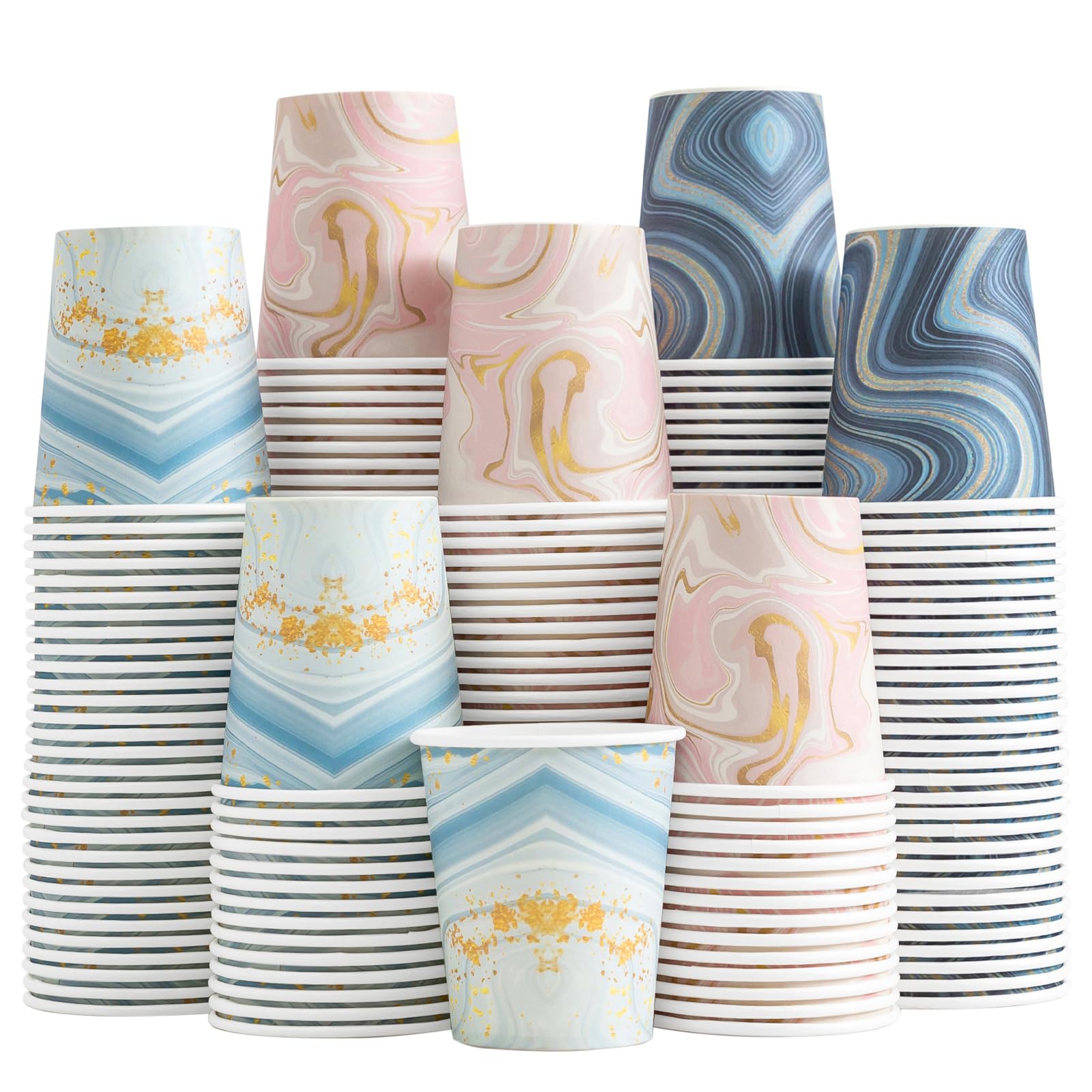 Photo 1 of **MISSING PARTS**MINOR DAMAGE**
BYSNOW 300 Pack 3 oz Paper Cups, Disposable Bathroom Cups, Small Mouthwash Cups, Mini Paper Cups for Bathroom(Mixed Colors), 300pack-Cyan&Blue&Pink