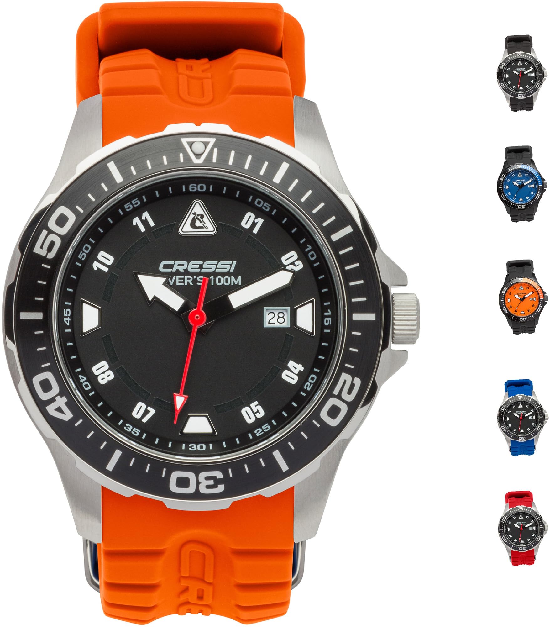 Cressi Unisex Manta Dive Watch, Silver/Black/Orange, One Size — image 1