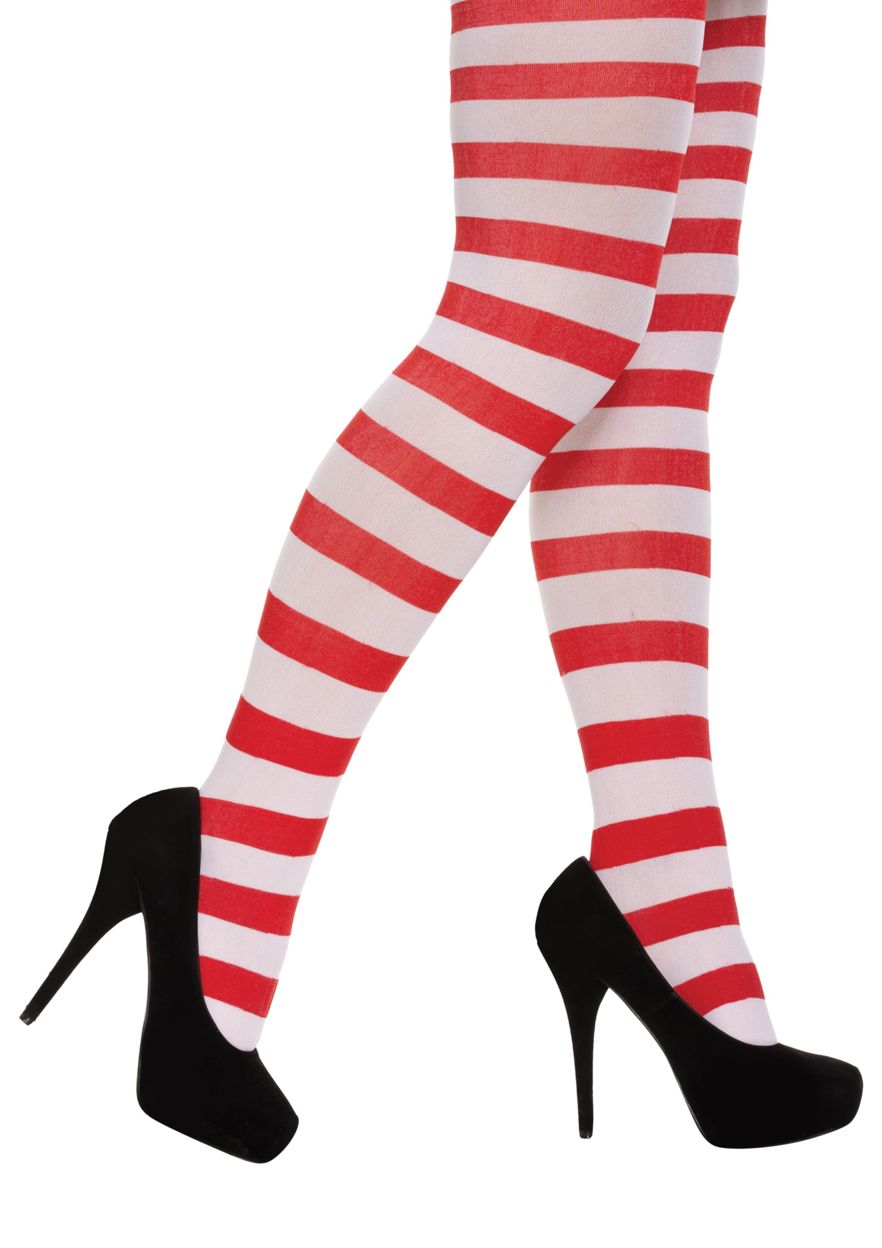 Women's Fancy Dress Red and White Striped Tights / Elf / Christmas