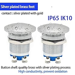 (2 Pcs) 16mm Mushroom Push Button Switch Waterproof