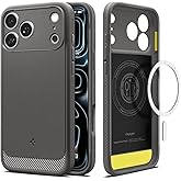 Spigen for iPhone 17 Pro Case, Rugged Armor MagFit [TPU Covered Camera Control] [Compatible with MagSafe] - Gray