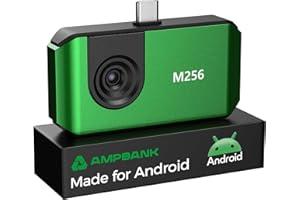 AMPBANK M256 Thermal Camera, 512x384 TISR Resolution Thermal Imager, 256x192 IR Resolution, -4°F~842°F Temp Range, Thermal Imaging Camera for Android Smartphones and PC(Green)
