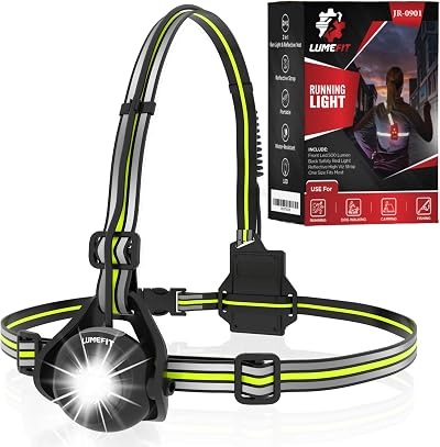 LUMEFIT Run Light Chest LED Headlamp 500 Lumen 120° Beam USB Rechargeable