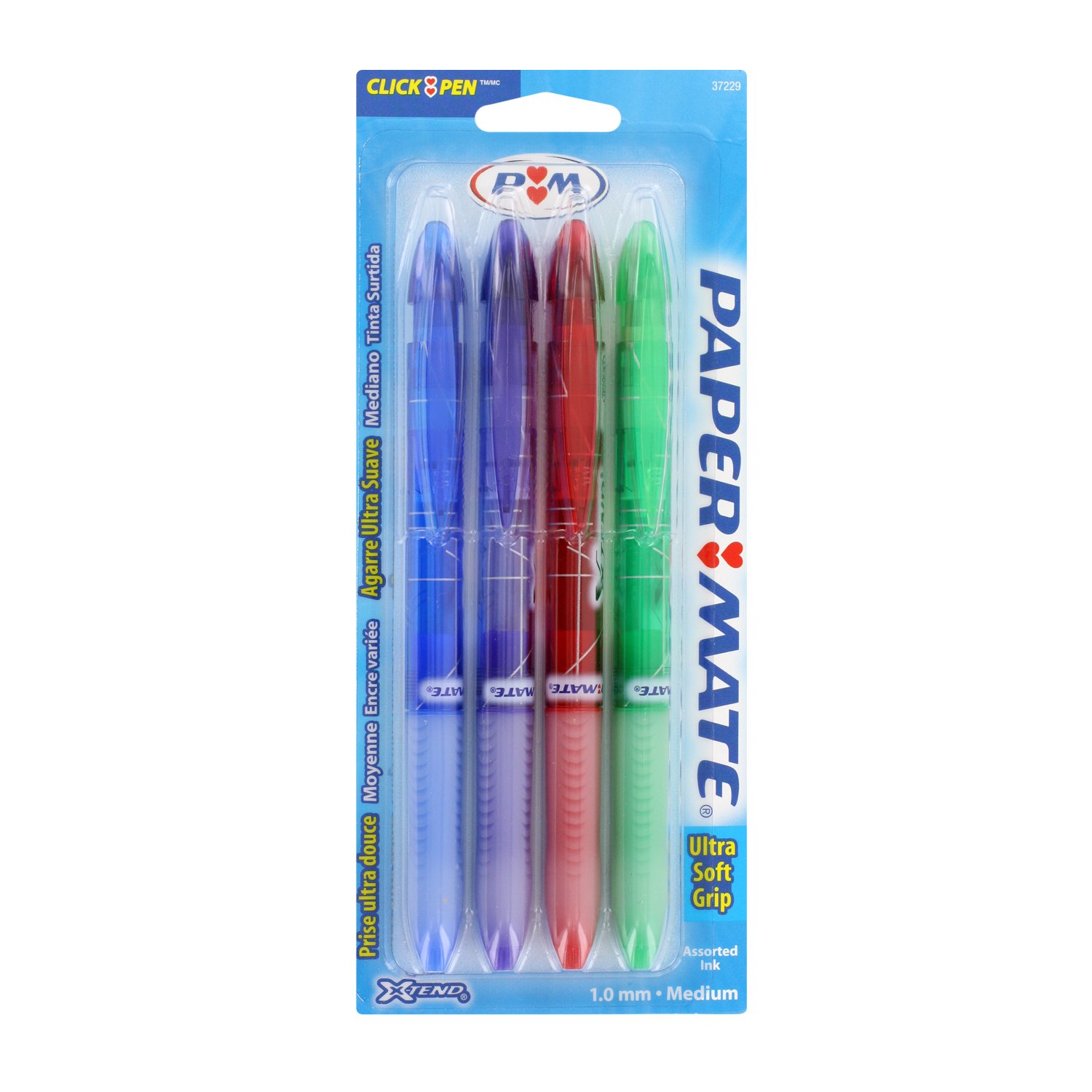 Paper Mate XTend Retractable Ball Point Pens, Medium Point, 1.0 mm