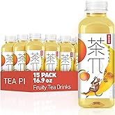 Tea PI Iced Tea – Peach Oolong Tea Sweet Iced Fruit Tea Bottles, Real Juice, -16.9 fl oz, 500mL, 15 Pack