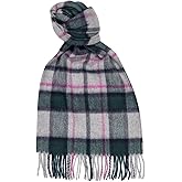 Glen Isla 100% Cashmere Scarf 64.9X9.8IN Classic Plaid Solder C.Navy - Made In Scotland