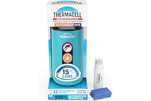 Thermacell Fuel-ZoneGuard Base Fuel Powered Mosquito Repeller; 15-Foot Zone of Scientifically Proven Outdoor Protection; Patio Shield; 12-Hr Refill; DEET-Free; Bug Spray Alternative; Glacial Blue