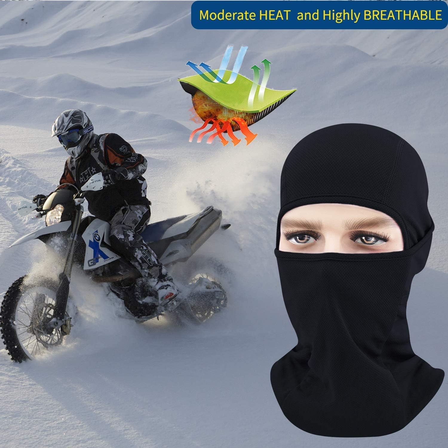 LUVNFUN Balaclava Face Mask UV Protection Sun Mask for Hot Weather Motorcycle Cycling Tactical Summer Balaclava Hood for Men Women (Black) at  Men’s Clothing store