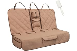 YEENIS Soft-feeling Bench Seat Cover for Dogs Car Seat Cover for Back Seat Protector, Waterproof and Washable Back Seat Dog Cover Fits for Most Cars, Trucks and SUVs (Tan)