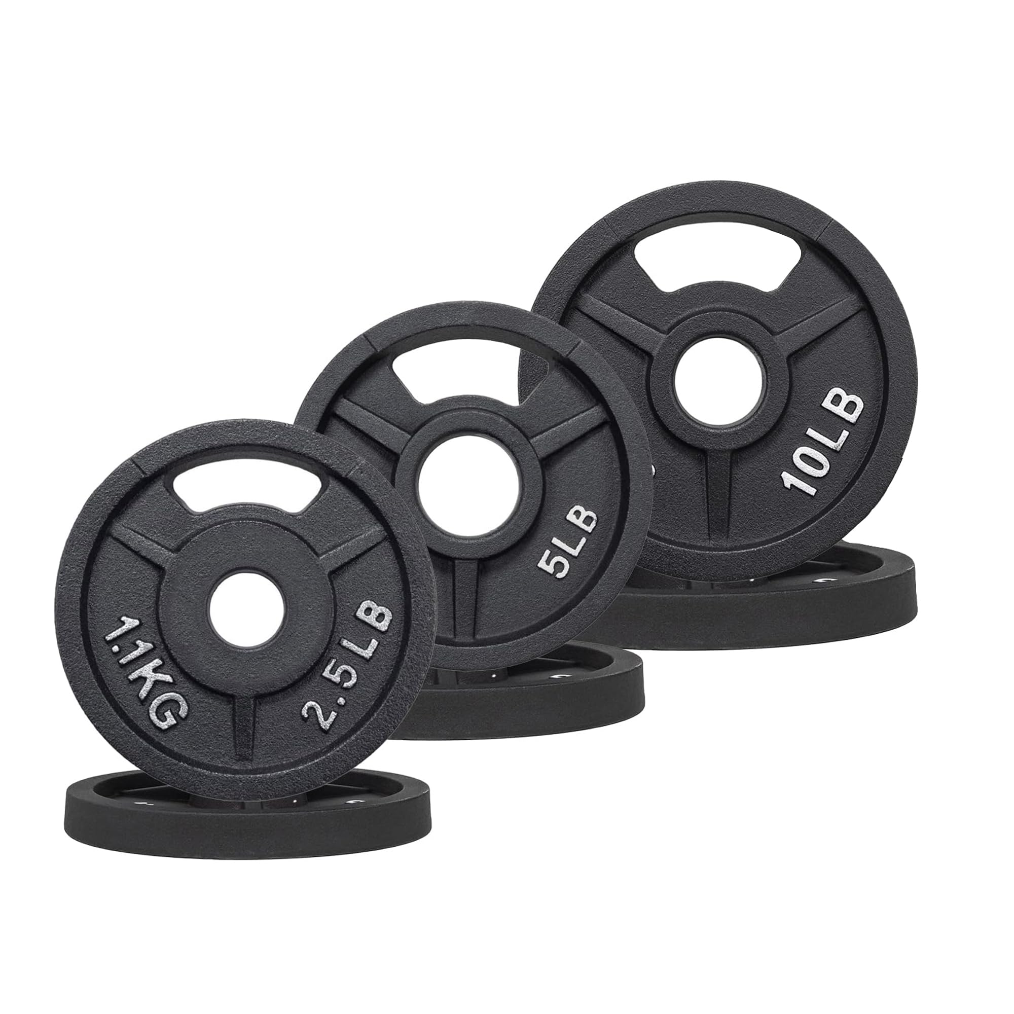 Photo 1 of ***POSSIBLE PARTIAL SET*** Fitvids Barbell 2-Inch Olympic Cast Iron Plate Weight Set â€“ 2.5/5/10 LB (Pairs) â€“ Black