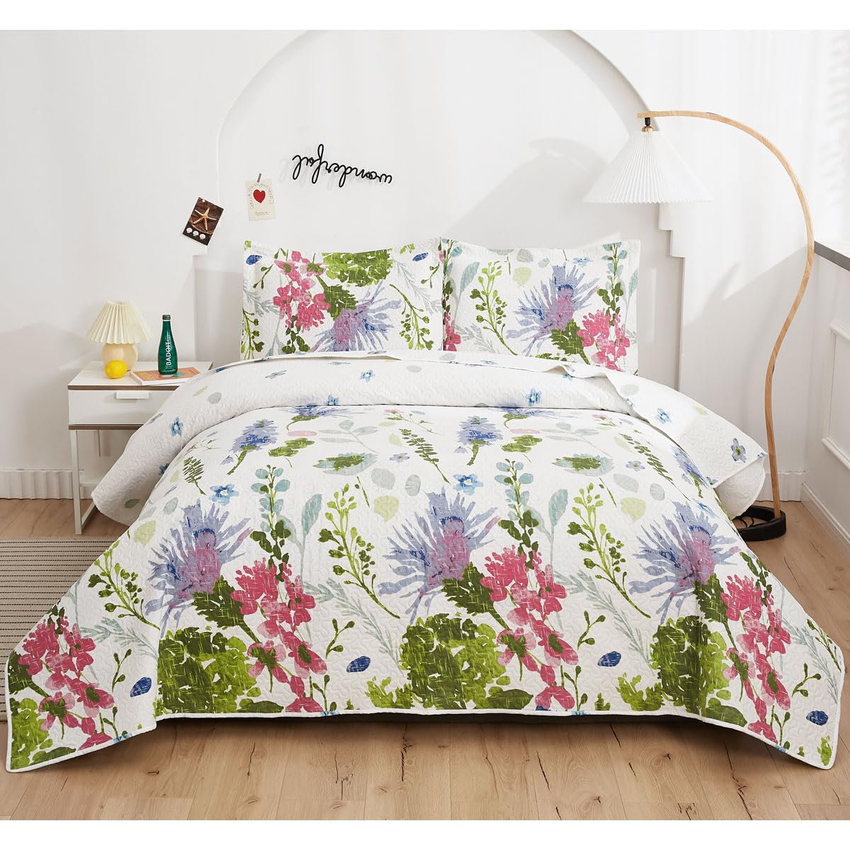 Lightweight Thin Multicolor Botanical Bedspread