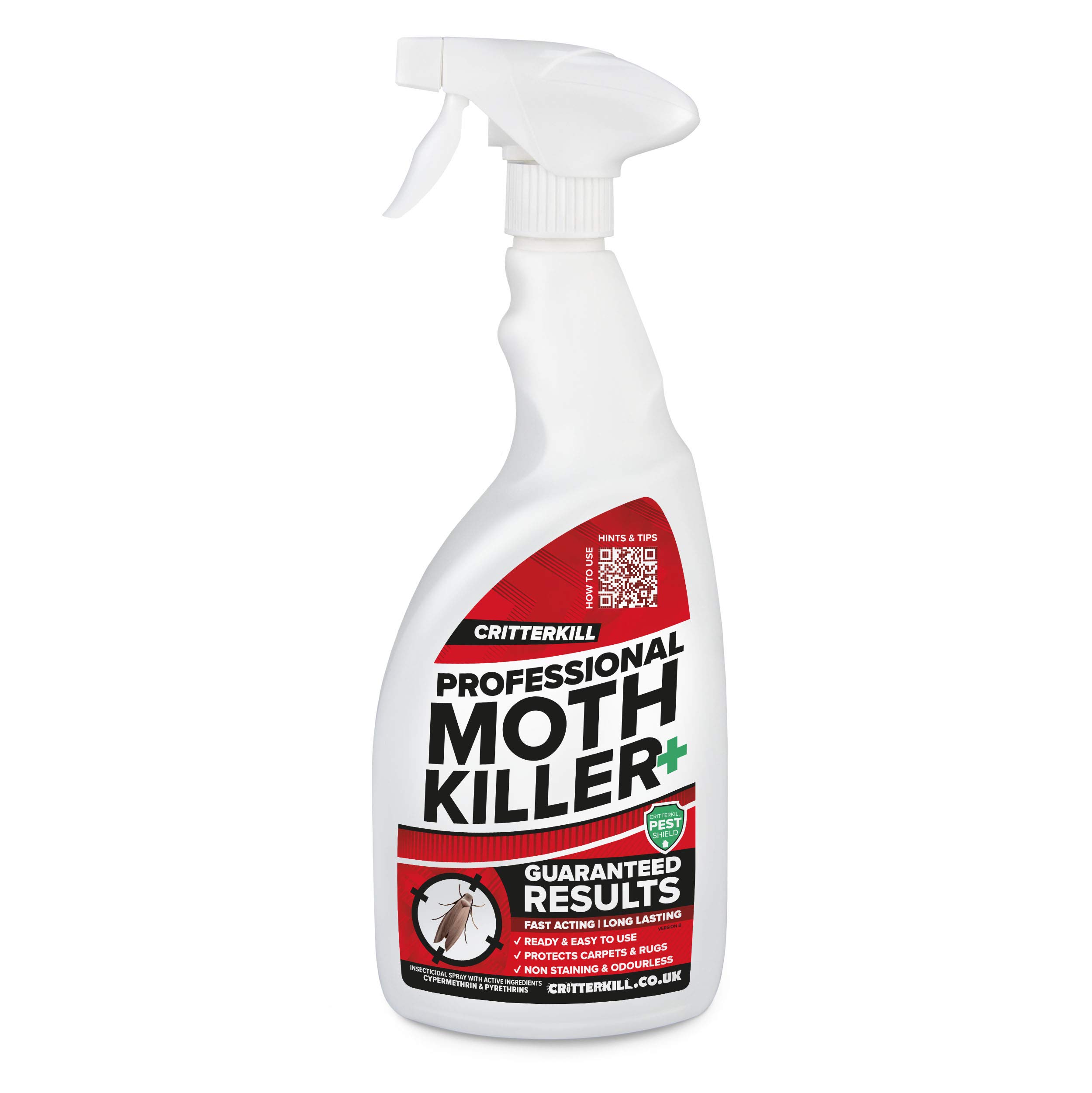 CritterKill Professional Moth Killer Spray | Guaranteed Results | Used by Pest Controllers - 1L