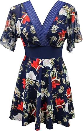 Ecupper Women S One Piece Swimdress High Waisted Floral Plus Size Tummy Control Bathing Suit Swim Dress At Amazon Women S Clothing Store