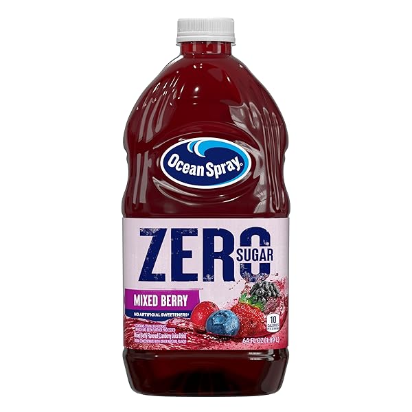 OCEAN SPRAY® ZERO SUGAR MIXED BERRY JUICE DRINK, CRANBERRY JUICE DRINK SWEETENED WITH STEVIA, 64 FL OZ BOTTLE