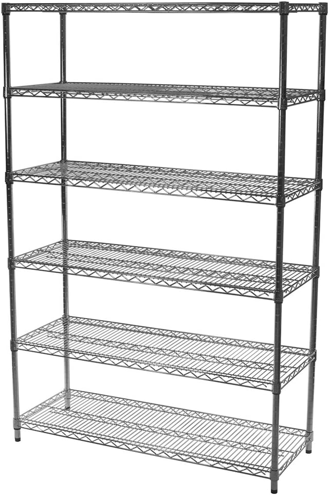 18" d x 30" w x 72" h Chrome Wire Shelving with 6 Shelves