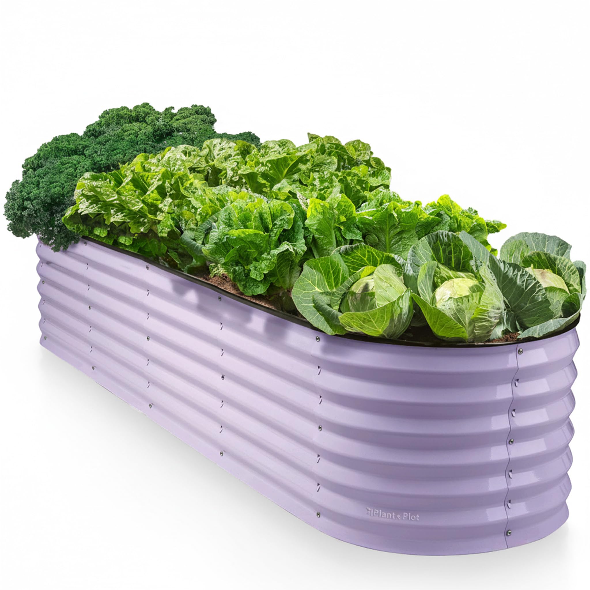 9-in-1 Galvanized Steel Raised Garden Bed // 8×2×1.5 ft Modular Planter for Gardening, Vegetables, Flowers // 18" Tall Metal Raised Garden Beds Outdoor (Lavender) // Patented Design Planter Box Image