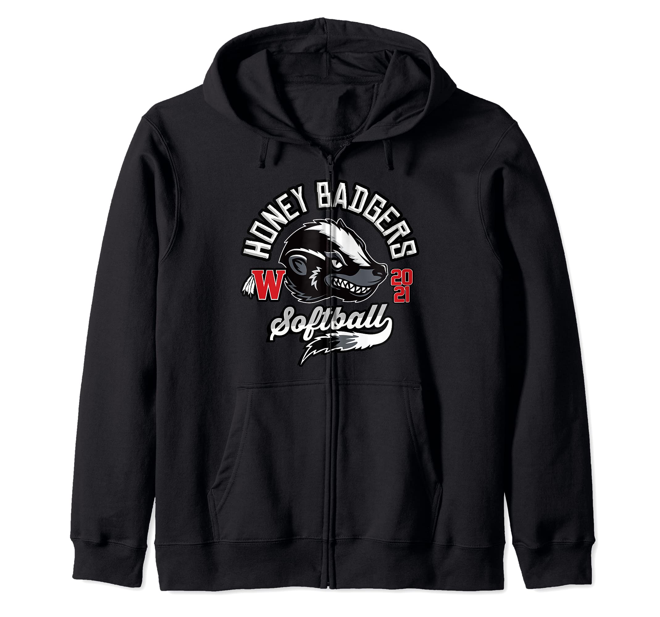 Honey Badger Softball Team Jersey Zip Hoodie