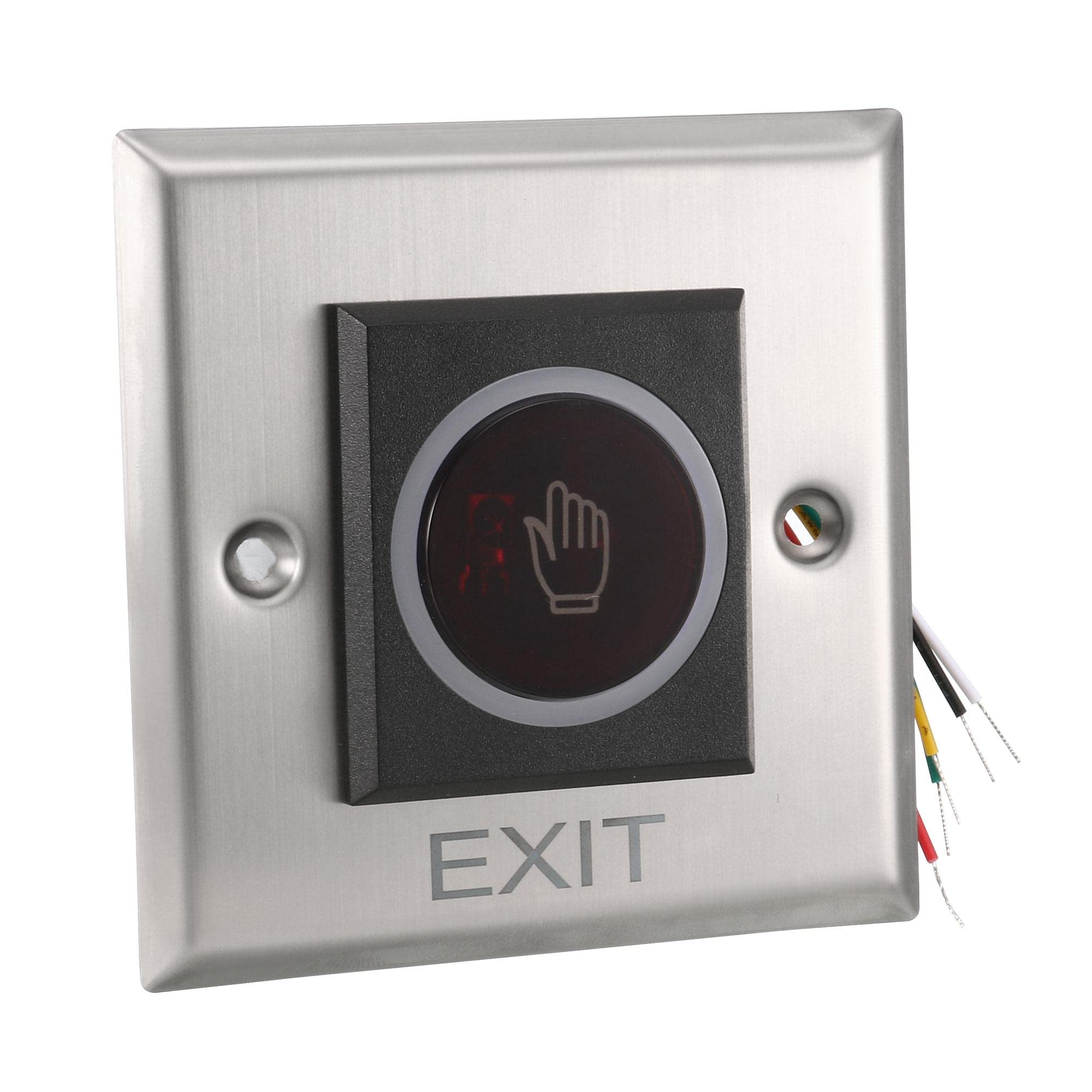 sourcing map IR No Touch Door Release Exit Button NO/NC/COM Sensor Switch with LED Indicator for Access Control 86mmx86mm Panel 12V 3A
