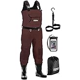 Foxelli Chest Waders, Waterproof 4mm Neoprene Hunting & Fishing Waders for Men & Women with Boots