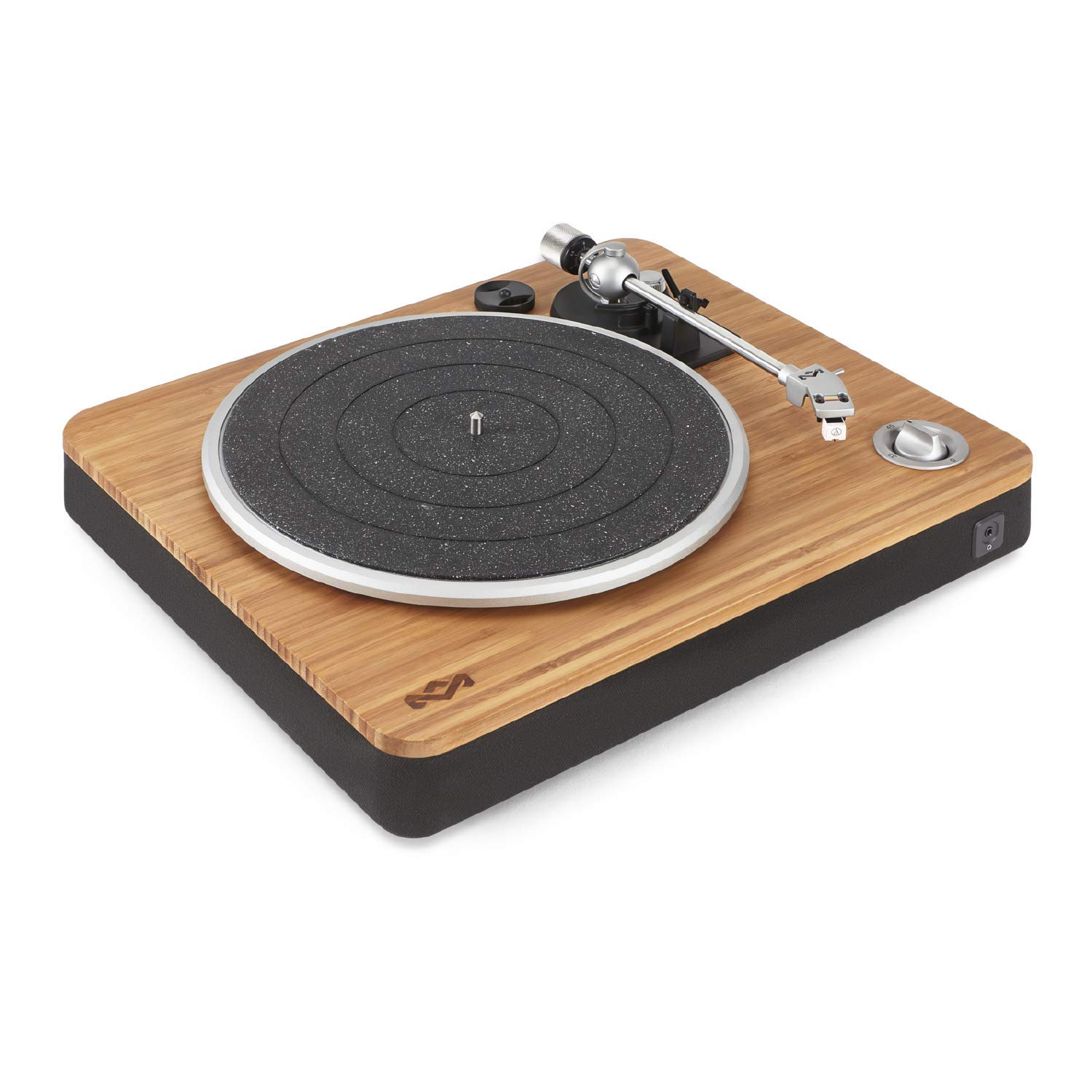 House of Marley Stir It Up Record Player (non-Bluetooth) – Vinyl Turntable, Stereo Pre-Amp, 33 + 45 RPM, Anti-Skating, RCA Audio Out to 3.5mm Cable, Bamboo/Black