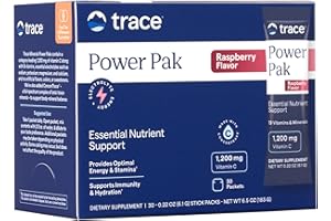 Trace Minerals | Power Pak Electrolyte Powder Packets | 1200 mg Vitamin C, Zinc, Magnesium | Boost Immunity, Hydration and Natural Energy | Raspberry | 30 Packets