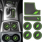 Auovo Anti dust Mats for Charger 2021 2020 2018 2017-2015 Accessories Custom Fit Cup Holder Liners Mats(24pcs/Set, Green)