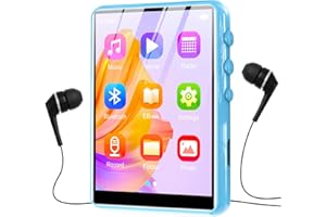 ZAQE 64GB MP3 Player with Bluetooth 5.3, 2.4" Full Touch Screen Portable Music Player, Lossless Sound Digital Audio Player Built-in HD Speaker, FM Radio, Player Case Earphones Included