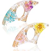 Book Page Holder for Reading, 2 Pcs Dried Flower Resin Transparent Thumb Bookmark, Book Accessories for Reading Lovers, Gifts for Bookworm, Readers, Literary, Students, Teachers