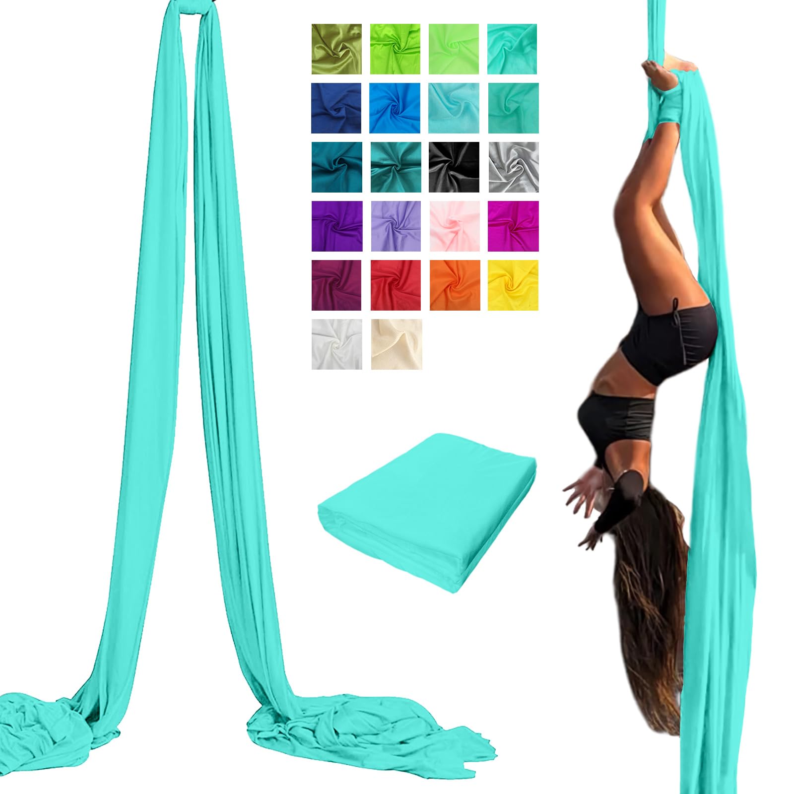 Photo 1 of Aerial Silks, Low Stretch Nylon Aerial Fabric (15 Yards), Thick Aerial Yoga Silk For Home Gymnastics (Only Aerial Fabric No Hardware)