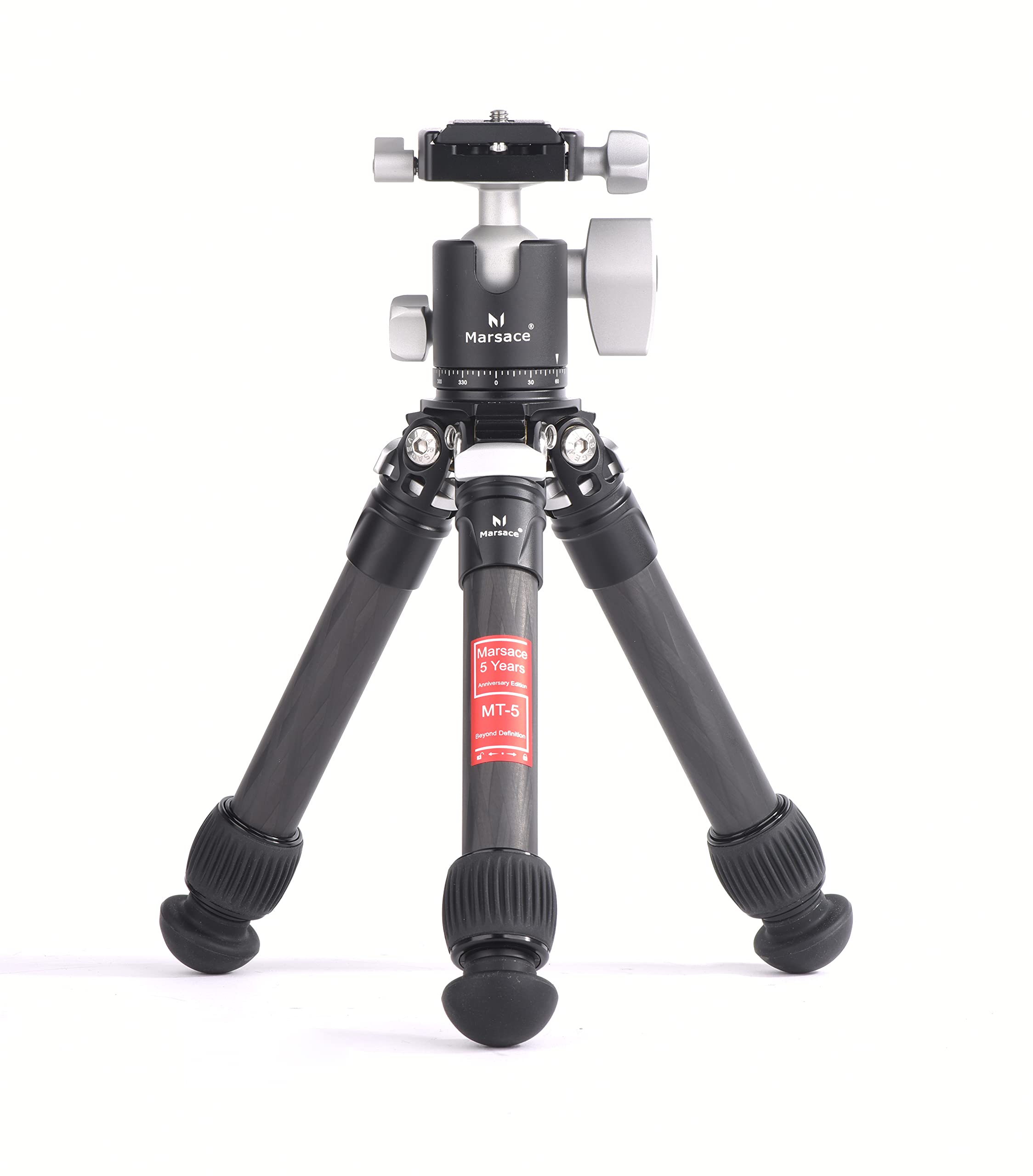 Marsace MT-5 Tabletop Tripod, Mini Desktop Travel Tripod Aluminum Alloy with 360 Degree Ball Head and Quick Release Plate Lightweight and Portable for Compact Cameras DSLRs, Phone, Gopro