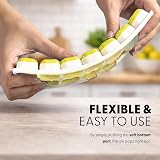 Keplin 2pk Silicone Ice Cube Trays with Non-Spill Lids Yellow view 5