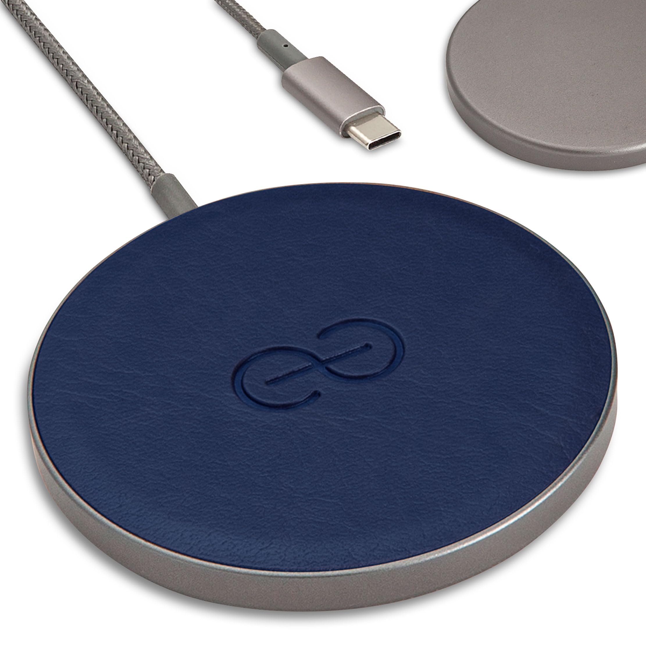 Dreem Empower Magnetic Wireless Charger Pad (Factory Seconds) – Compatible with MagSafe for iPhone 17/16/15/14/13/12 & Qi-Certified Devices – Premium Vegan Leather [Royal]