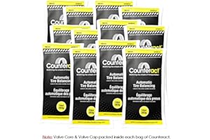 Counteract 10OZ-B12 Centrifugal Force Tire/Wheel Balancing Beads - Off-Road Vehicles, Light Duty Truck Tires, (12) 10oz Balance Bead Bags, (12) Valve Caps and Cores