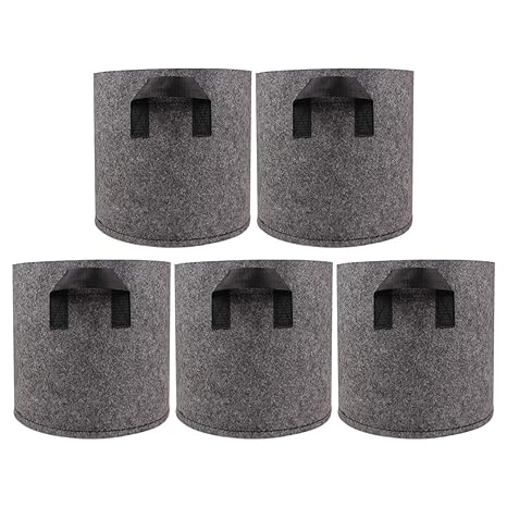 TETAKE Pflanzsack - 5 Stücke 3 Gallone, ca.15L Pflanztaschen aus Vliesstoff Pflanzbeutel für Gemüse Blumen kleiner Obstbaum