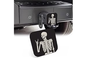NITAHHHY Trailer Hitch Cover, Funny Human Skeleton Take Pose on Black 2 Inch Hitch Plug Covers Hitch Cover Tube Rubber Towing