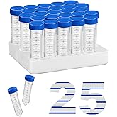 50ml Polypropylene Centrifuge Tubes, Racked Package Test Tubes, Flat Seal Conical Tubes, Sterilisation, RNase & DNase Free, 25 Tubes/Rack