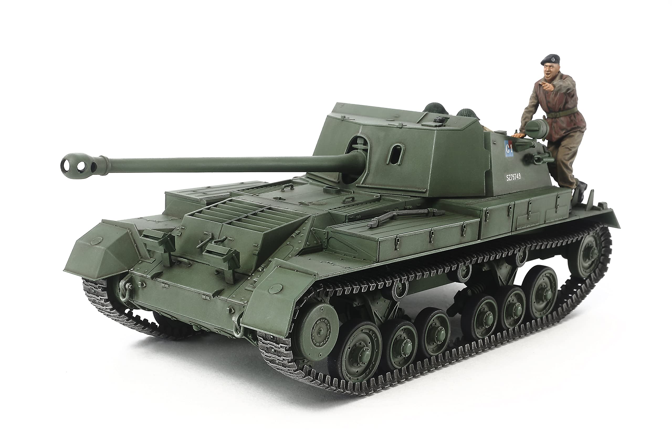 TAMIYA 300035356 300035356-1:35 British Tank Destroyer Archer 17pdr, Faithful Replica, Plastic Kit, Crafts, Model Kit, Assembly, Unpainted, Green