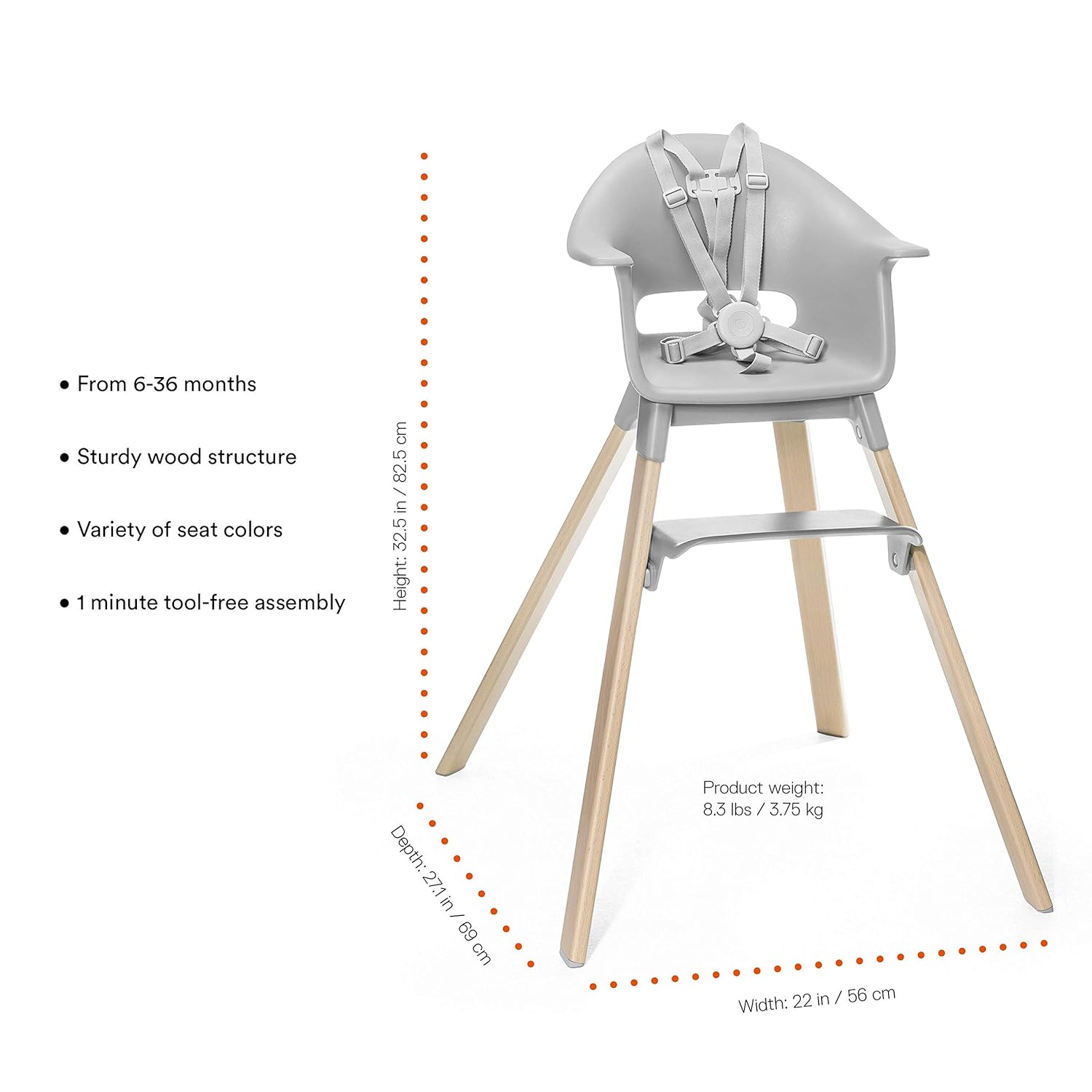stokke clikk grey highchair