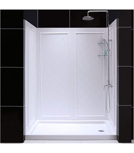 DreamLine 36 in. x 36 in. x 76 3/4 in. H Neo-Angle Shower Base and